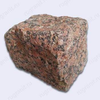 Гранитная брусчатка колотая, размер 10x10x10 см, цвет красный. - гранит, брусчатка, плитка, комплектующие для станков