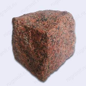  Брусчатка колотая из гранита 10x10x10 см, цвет красный. - гранит, брусчатка, плитка, комплектующие для станков