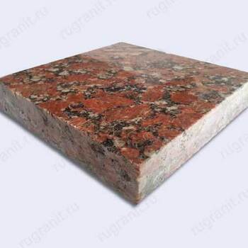 Полированная плитка из гранита, 20x20x3 см, цвет красный, капустинская - гранит, брусчатка, плитка, комплектующие для станков